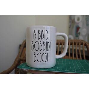 Rae Dunn Disney Princess Cinderella Bibbidi Bobbidi Boo Mug White Blue Interior